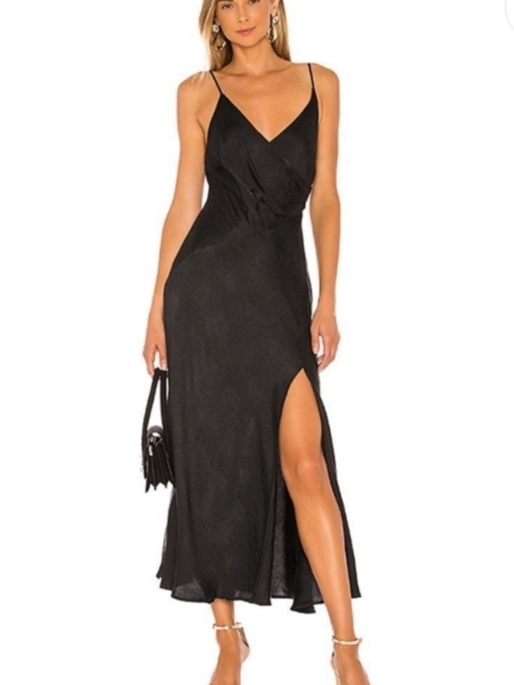 ASTR the Lable silky gathered front maxi dress
